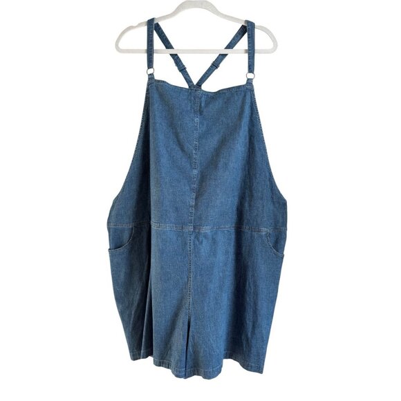 Torrid Overalls Blue Chambray Shortalls Jean Square Neck Stretch Women’s Size 5X - Picture 1 of 14